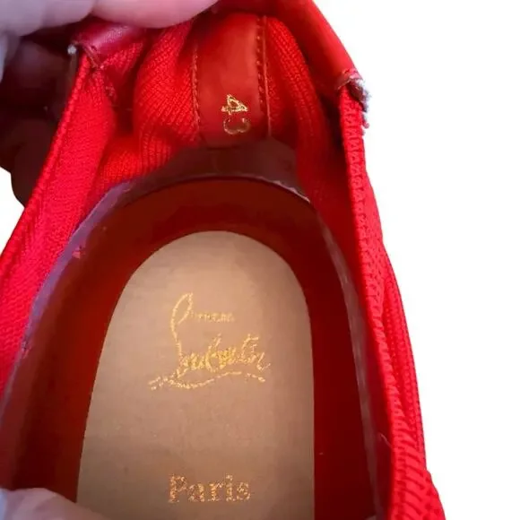 Christian Louboutin Arpoador Red Suede Drawstring Sock Sneakers Men’s EU 43US 10 - Picture 8 of 14